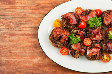 Baked stuffed mushrooms.