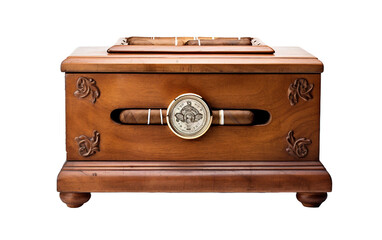 Wooden Cigar Vault On Isolated Background
