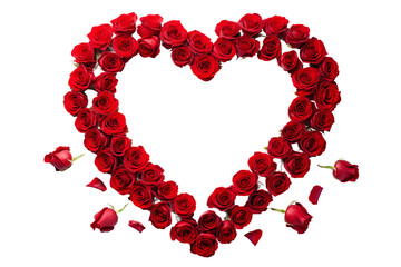 Obraz premium heart shape frame rose on transparent background