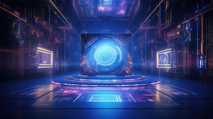 Versatile digital backdrop for technology, AI, storage, sound, graphics, education