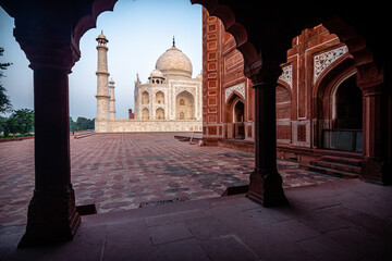 views of amazing taj mahala palace in agra, india