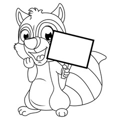 coloring racoon animal cartoon