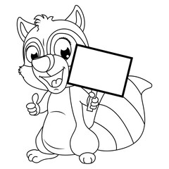 coloring racoon animal cartoon