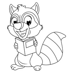 coloring racoon animal cartoon