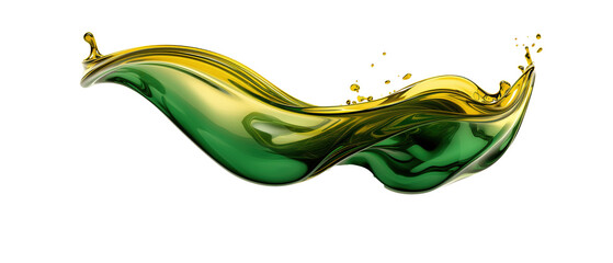 Green gold oil splash