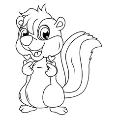 coloring skunk animal cartoon