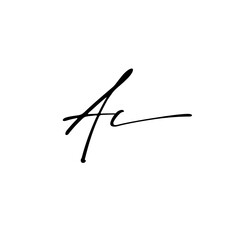 A hand-drawn signature logo design template	