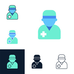 Icons Doctor from Medical Assistance Related Vector Simple.