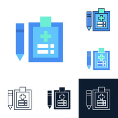 Obraz premium Icons Medical Check from Medical Assistance Related Vector Simple.