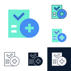 Icons Medical Report from Medical Assistance Related Vector Simple.