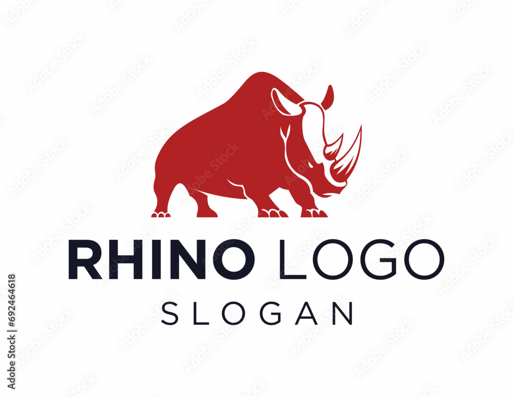 Poster logo design about rhino on a white background. made using the coreldraw application.