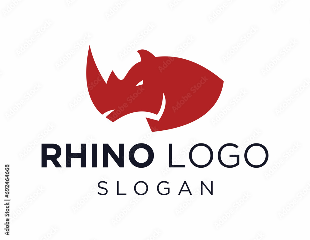 Poster logo design about rhino on a white background. made using the coreldraw application.