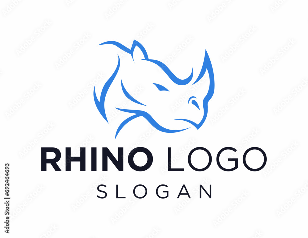 Poster logo design about rhino on a white background. made using the coreldraw application.