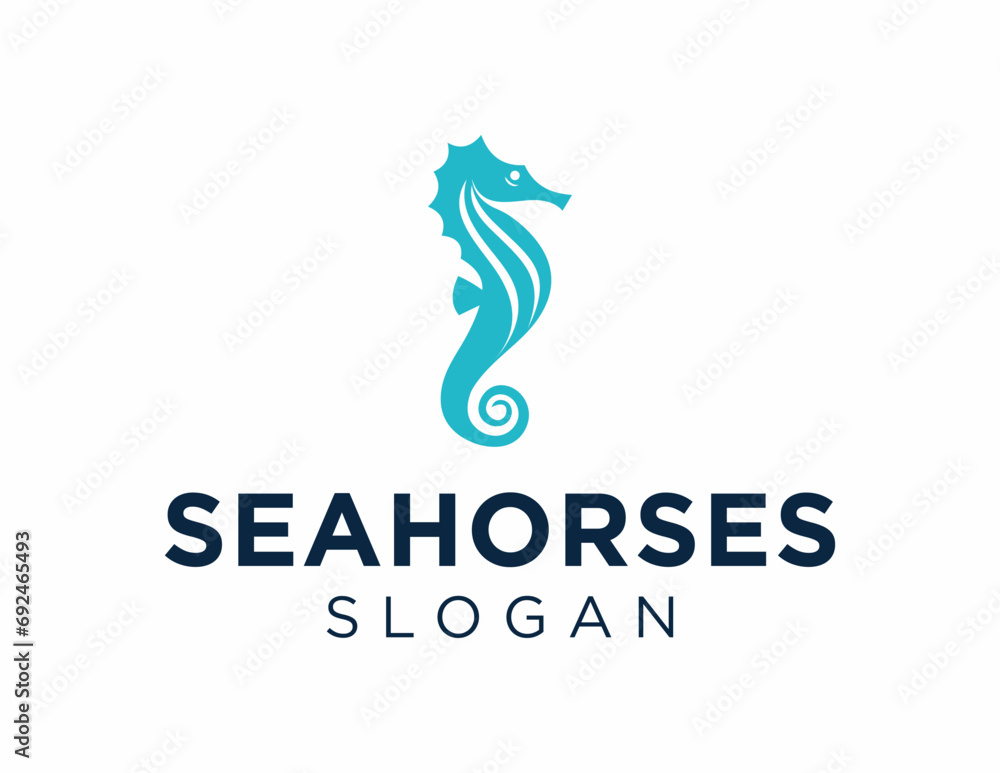Poster logo design about seahorse on a white background. made using the coreldraw application.