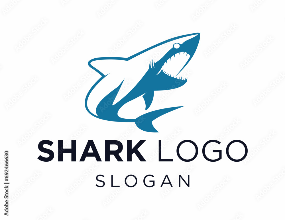 Aufkleber logo design about shark on a white background. made using the coreldraw application.