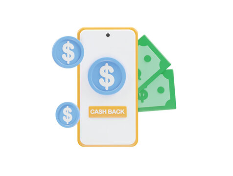 Cashback icon 3d render illustration element