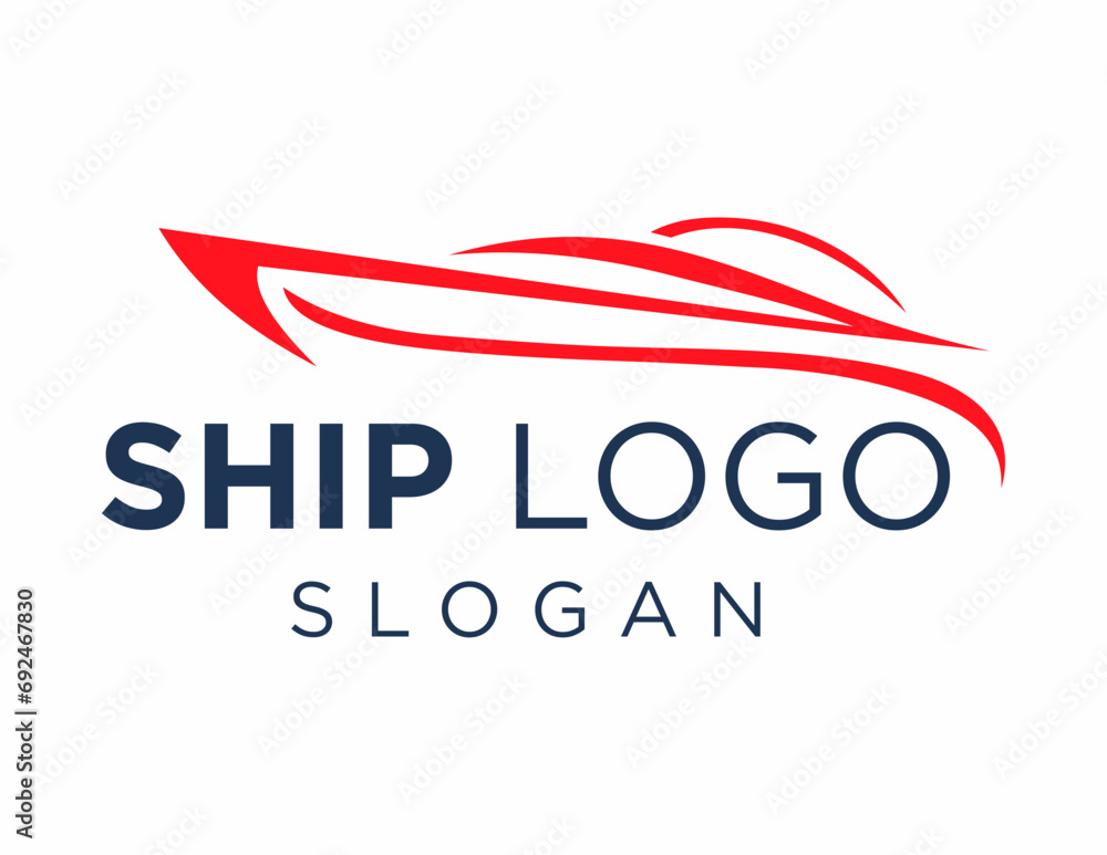 Poster logo design about ship on a white background. made using the coreldraw application.