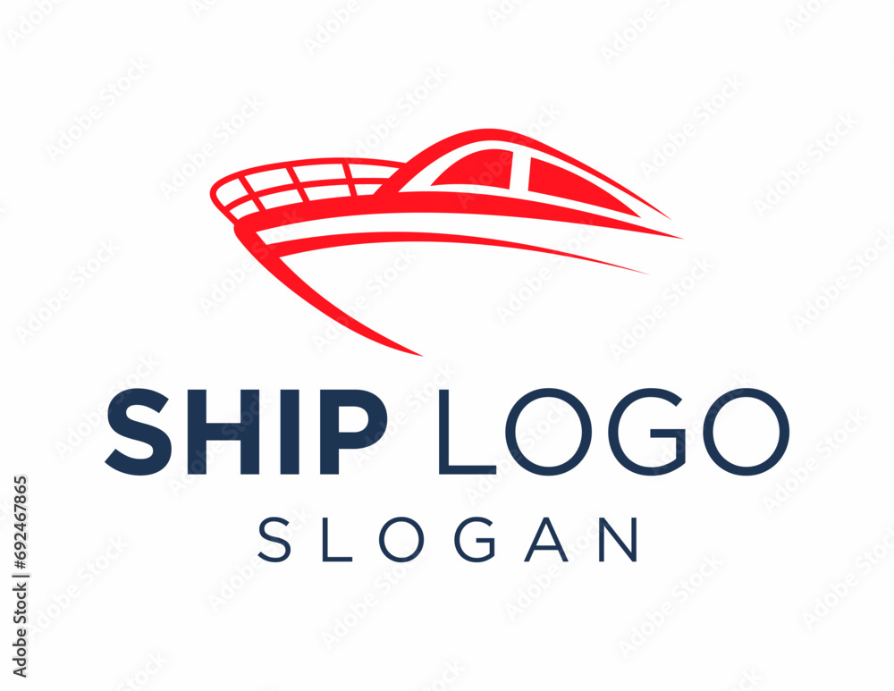 Poster logo design about ship on a white background. made using the coreldraw application.