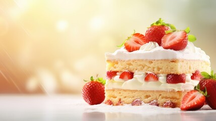 vanilla cake dessert food illustration strawberry red, velvet lemon, cheese cup vanilla cake dessert food - obrazy, fototapety, plakaty