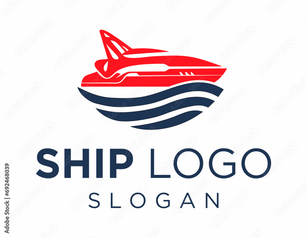 Poster logo design about ship on a white background. made using the coreldraw application.