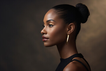 Portrait of a woman beauty model in a fashion editorial magazine generative ai