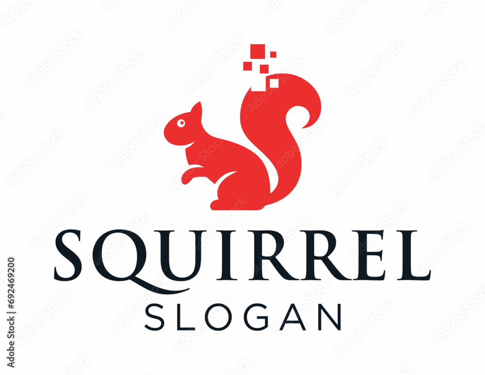 Poster logo design about squirrel on a white background. made using the coreldraw application.