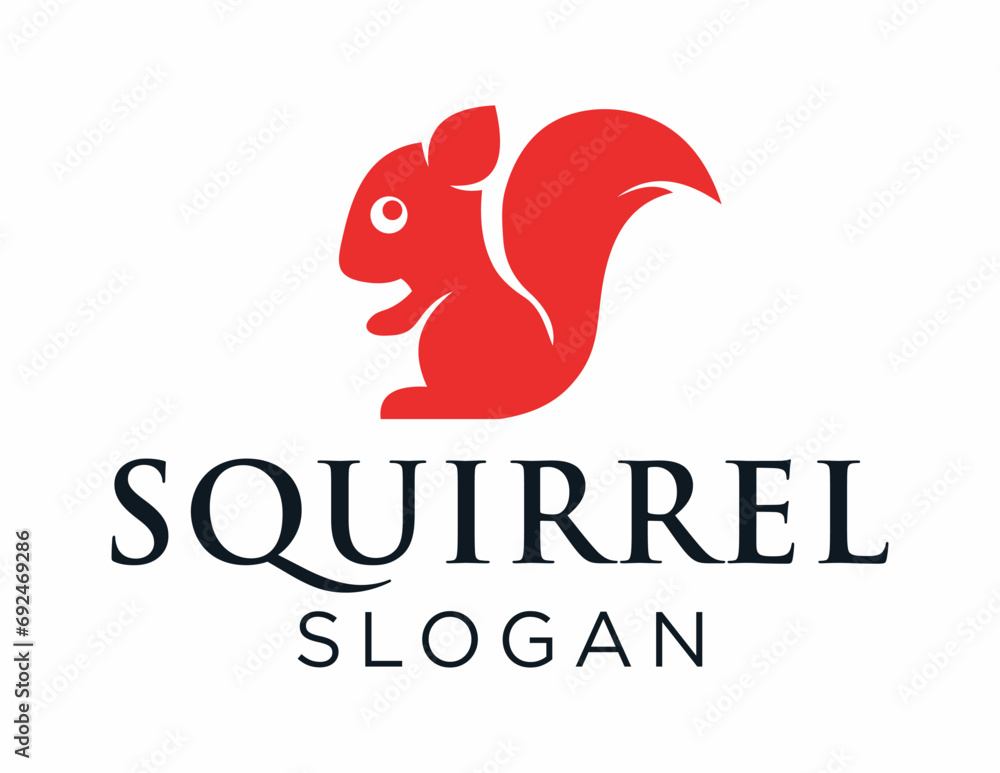 Poster logo design about squirrel on a white background. made using the coreldraw application.