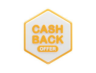 Cashback icon 3d render illustration element