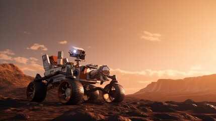 Rover on the surface of Mars studies the situation, features of the atmosphere and takes soil samples. Mars program for the exploration of planets of the solar system