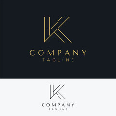 Modern, unique and luxurious geometric initial letter K template logo element. Logo for business, company, fashion and brand cards