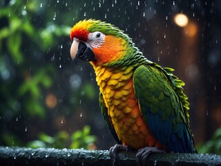 parrot on a branch Generative Ai