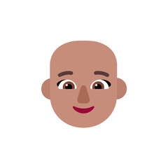 Woman: Medium Skin Tone, Bald