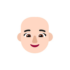 Woman: Light Skin Tone, Bald