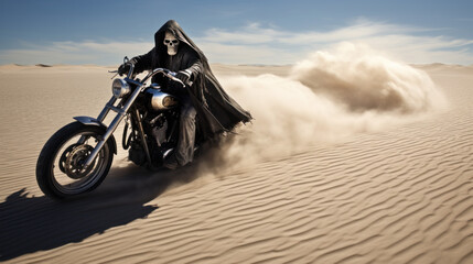 The Grim Reaper rides fast to take someone's soul - obrazy, fototapety, plakaty