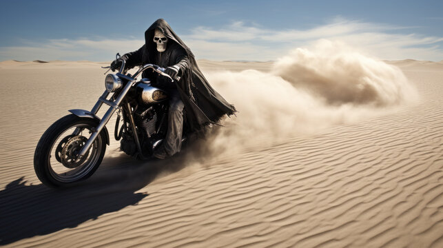 The Grim Reaper rides fast to take someone's soul