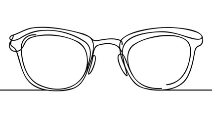 Glasses icon line continuous drawing vector. One line eyeglasses icon vector background. Eyeglasses icon. - obrazy, fototapety, plakaty