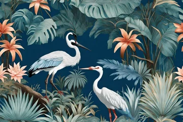Zelfklevend Fotobehang pattern with swans © AI artistic beauty