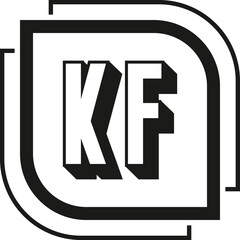 KF letter logo design on white background. KF logo. KF creative initials letter Monogram logo icon concept. KF letter design