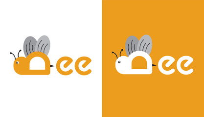 ( Bee ) professional modern logo brand identity unique logo white & orange contrast