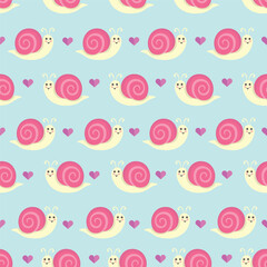 Very beautiful snail vector seamless pattern design for decoration, wallpaper, wrapping paper, fabric, background, etc.

