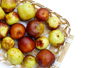 Fresh jujube fruit on white background