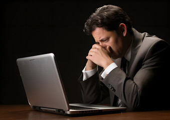 Man operating a computer
