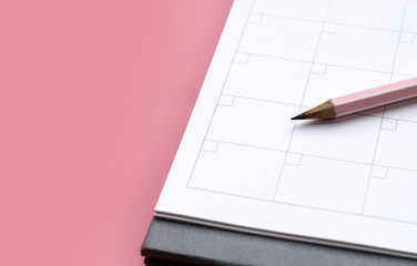 Calendar with pencil. Planning concept