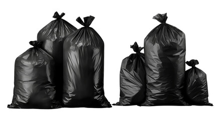 Black garbage bags, 3 black bin bags