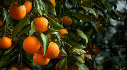 A Tree Laden With Plump, Juicy Oranges Created With Generative AI Technology
