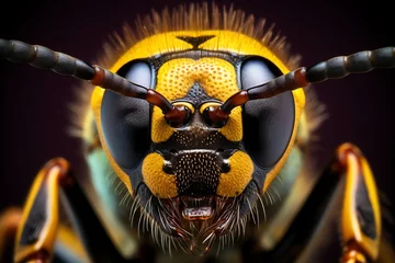 Foto op Canvas close up of a bee's face © nicolae