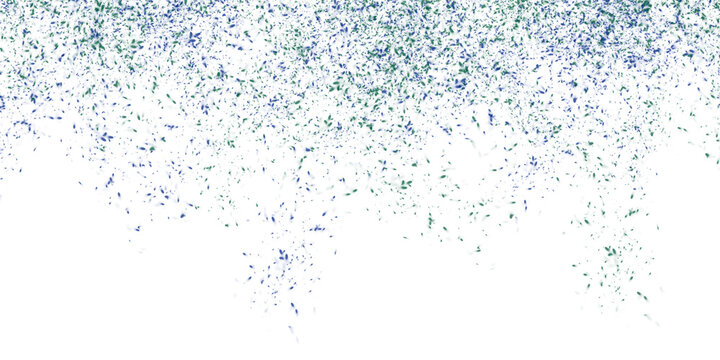 The image is a digital representation of blue and green dots scattered randomly on a white background. It can be used in graphic design projects.