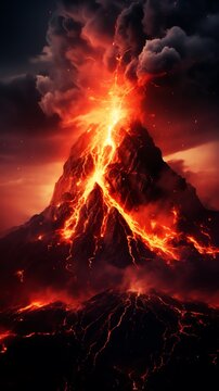a volcano erupting with lava coming out of it