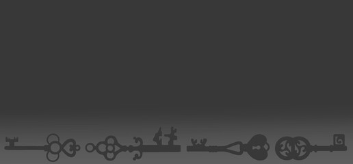 Old Keys, Silhouettes Set illustration background