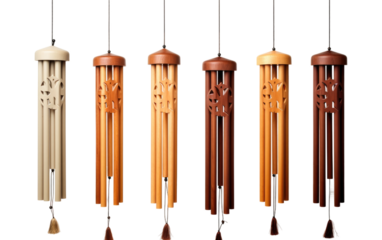 Wooden Wind Chimes On Isolated Background